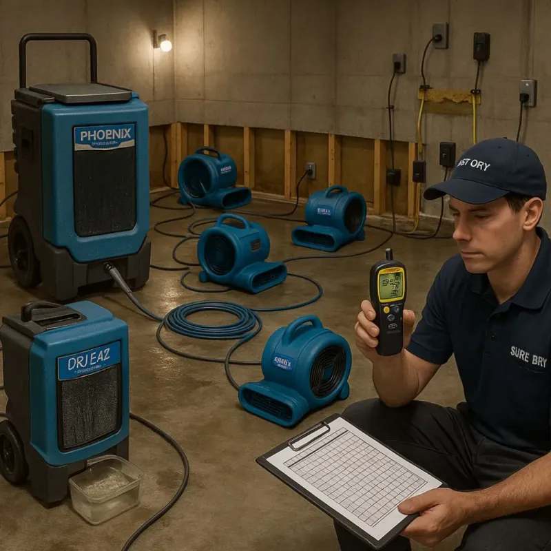 Structural Drying and Dehumidification process in Dripping Springs, TX